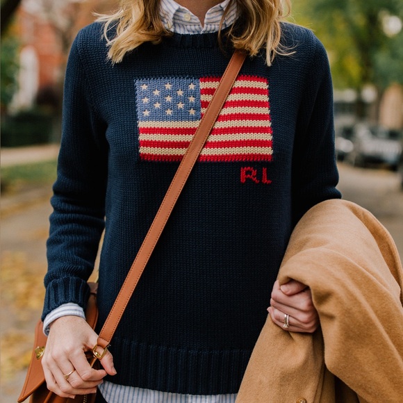 Polo Ralph Lauren Sweaters - Polo Ralph Lauren Flag Cotton Crewneck Pullover Sweater